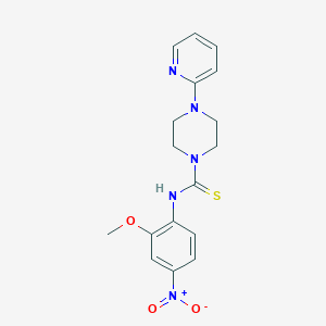 molecular formula C17H19N5O3S B4118412 N-(2-methoxy-4-nitrophenyl)-4-(2-pyridinyl)-1-piperazinecarbothioamide 