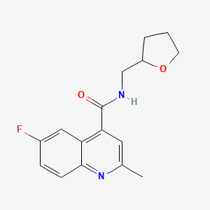 molecular formula C16H17FN2O2 B4118433 6-fluoro-2-methyl-N-(tetrahydro-2-furanylmethyl)-4-quinolinecarboxamide 