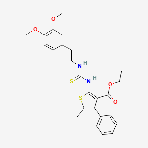 molecular formula C25H28N2O4S2 B4118461 ethyl 2-[({[2-(3,4-dimethoxyphenyl)ethyl]amino}carbonothioyl)amino]-5-methyl-4-phenyl-3-thiophenecarboxylate 