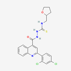 molecular formula C22H20Cl2N4O2S B4118466 2-{[2-(2,4-dichlorophenyl)-4-quinolinyl]carbonyl}-N-(tetrahydro-2-furanylmethyl)hydrazinecarbothioamide 