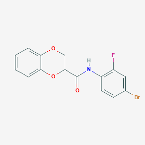molecular formula C15H11BrFNO3 B4118530 N-(4-bromo-2-fluorophenyl)-2,3-dihydro-1,4-benzodioxine-2-carboxamide 