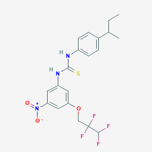 molecular formula C20H21F4N3O3S B4118538 N-(4-sec-butylphenyl)-N'-[3-nitro-5-(2,2,3,3-tetrafluoropropoxy)phenyl]thiourea 