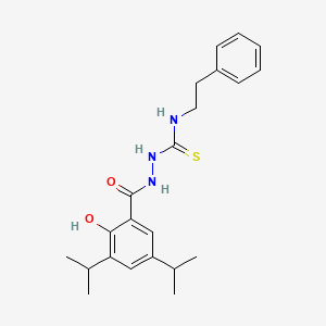 molecular formula C22H29N3O2S B4118541 2-(2-hydroxy-3,5-diisopropylbenzoyl)-N-(2-phenylethyl)hydrazinecarbothioamide 