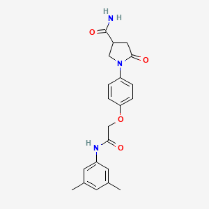 molecular formula C21H23N3O4 B4118555 1-(4-{2-[(3,5-dimethylphenyl)amino]-2-oxoethoxy}phenyl)-5-oxo-3-pyrrolidinecarboxamide 