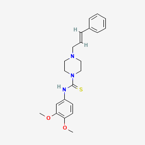 molecular formula C22H27N3O2S B4118562 N-(3,4-dimethoxyphenyl)-4-(3-phenyl-2-propen-1-yl)-1-piperazinecarbothioamide 