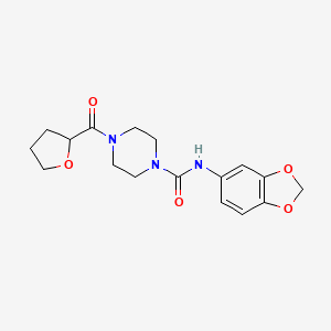 molecular formula C17H21N3O5 B4118584 N-1,3-benzodioxol-5-yl-4-(tetrahydro-2-furanylcarbonyl)-1-piperazinecarboxamide 