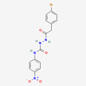 molecular formula C15H13BrN4O4 B4118589 2-[(4-bromophenyl)acetyl]-N-(4-nitrophenyl)hydrazinecarboxamide 