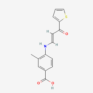molecular formula C15H13NO3S B4118596 3-methyl-4-{[3-oxo-3-(2-thienyl)-1-propen-1-yl]amino}benzoic acid 