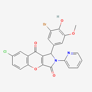 molecular formula C23H14BrClN2O5 B4118597 1-(3-bromo-4-hydroxy-5-methoxyphenyl)-7-chloro-2-(2-pyridinyl)-1,2-dihydrochromeno[2,3-c]pyrrole-3,9-dione 