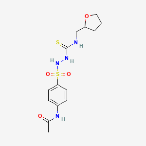 molecular formula C14H20N4O4S2 B4118604 N-{4-[(2-{[(tetrahydro-2-furanylmethyl)amino]carbonothioyl}hydrazino)sulfonyl]phenyl}acetamide 