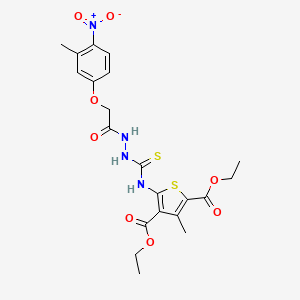molecular formula C21H24N4O8S2 B4118636 diethyl 3-methyl-5-[({2-[(3-methyl-4-nitrophenoxy)acetyl]hydrazino}carbonothioyl)amino]-2,4-thiophenedicarboxylate 