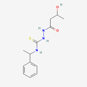 molecular formula C13H19N3O2S B4118644 2-(3-hydroxybutanoyl)-N-(1-phenylethyl)hydrazinecarbothioamide 