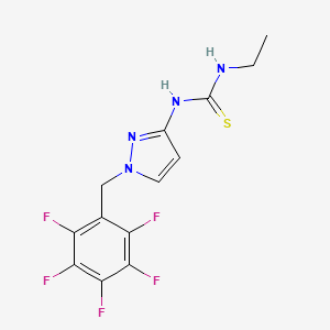 molecular formula C13H11F5N4S B4118650 N-ethyl-N'-[1-(pentafluorobenzyl)-1H-pyrazol-3-yl]thiourea 