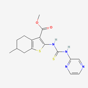 methyl 6-methyl-2-{[(2-pyrazinylamino)carbonothioyl]amino}-4,5,6,7-tetrahydro-1-benzothiophene-3-carboxylate