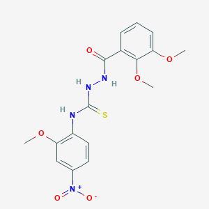 molecular formula C17H18N4O6S B4118659 2-(2,3-dimethoxybenzoyl)-N-(2-methoxy-4-nitrophenyl)hydrazinecarbothioamide 