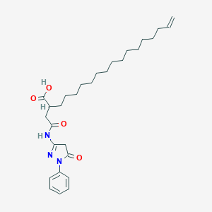 molecular formula C29H43N3O4 B411866 2-{2-oxo-2-[(5-oxo-1-phenyl-4,5-dihydro-1H-pyrazol-3-yl)amino]ethyl}-17-octadecenoic acid 