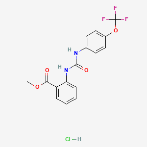 molecular formula C16H14ClF3N2O4 B4118669 methyl 2-[({[4-(trifluoromethoxy)phenyl]amino}carbonyl)amino]benzoate hydrochloride 