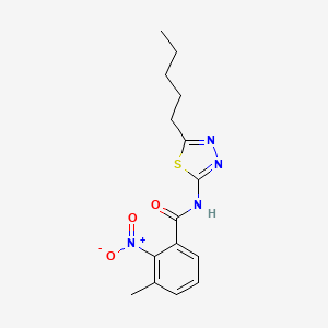 molecular formula C15H18N4O3S B4118689 3-methyl-2-nitro-N-(5-pentyl-1,3,4-thiadiazol-2-yl)benzamide 