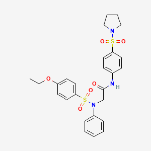 molecular formula C26H29N3O6S2 B4118695 N~2~-[(4-ethoxyphenyl)sulfonyl]-N~2~-phenyl-N~1~-[4-(1-pyrrolidinylsulfonyl)phenyl]glycinamide 