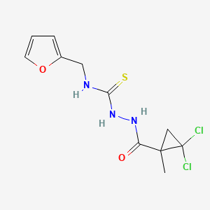 molecular formula C11H13Cl2N3O2S B4118698 2-[(2,2-dichloro-1-methylcyclopropyl)carbonyl]-N-(2-furylmethyl)hydrazinecarbothioamide 