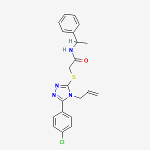 molecular formula C21H21ClN4OS B4118701 2-{[4-allyl-5-(4-chlorophenyl)-4H-1,2,4-triazol-3-yl]thio}-N-(1-phenylethyl)acetamide 