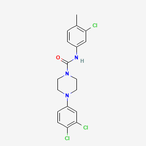 molecular formula C18H18Cl3N3O B4118724 N-(3-chloro-4-methylphenyl)-4-(3,4-dichlorophenyl)-1-piperazinecarboxamide 