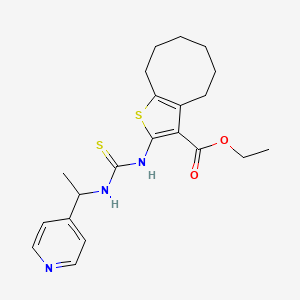 molecular formula C21H27N3O2S2 B4118762 ethyl 2-[({[1-(4-pyridinyl)ethyl]amino}carbonothioyl)amino]-4,5,6,7,8,9-hexahydrocycloocta[b]thiophene-3-carboxylate 