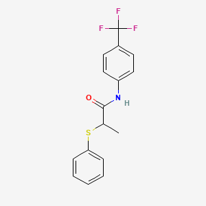 molecular formula C16H14F3NOS B4118817 2-(phenylthio)-N-[4-(trifluoromethyl)phenyl]propanamide 