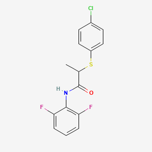 molecular formula C15H12ClF2NOS B4118837 2-[(4-chlorophenyl)thio]-N-(2,6-difluorophenyl)propanamide 