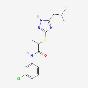 molecular formula C15H19ClN4OS B4118844 N-(3-chlorophenyl)-2-[(5-isobutyl-4H-1,2,4-triazol-3-yl)thio]propanamide 