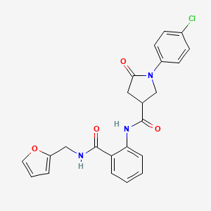 1-(4-chlorophenyl)-N-(2-{[(2-furylmethyl)amino]carbonyl}phenyl)-5-oxo-3-pyrrolidinecarboxamide