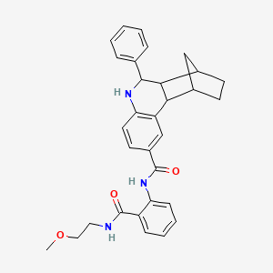 N-(2-{[(2-methoxyethyl)amino]carbonyl}phenyl)-10-phenyl-9-azatetracyclo[10.2.1.0~2,11~.0~3,8~]pentadeca-3,5,7-triene-5-carboxamide