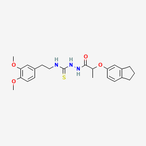 molecular formula C23H29N3O4S B4118858 2-[2-(2,3-dihydro-1H-inden-5-yloxy)propanoyl]-N-[2-(3,4-dimethoxyphenyl)ethyl]hydrazinecarbothioamide 