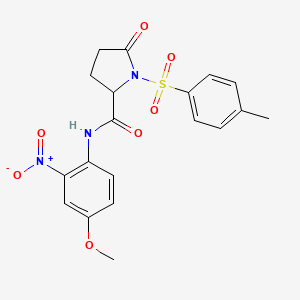molecular formula C19H19N3O7S B4118868 N-(4-methoxy-2-nitrophenyl)-1-[(4-methylphenyl)sulfonyl]-5-oxoprolinamide 