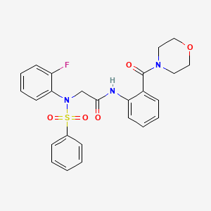 molecular formula C25H24FN3O5S B4118897 N~2~-(2-fluorophenyl)-N~1~-[2-(4-morpholinylcarbonyl)phenyl]-N~2~-(phenylsulfonyl)glycinamide 