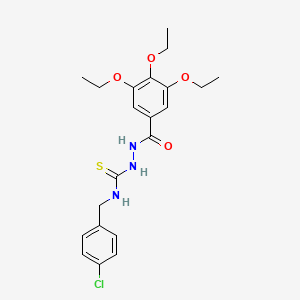 molecular formula C21H26ClN3O4S B4118903 N-(4-chlorobenzyl)-2-(3,4,5-triethoxybenzoyl)hydrazinecarbothioamide 