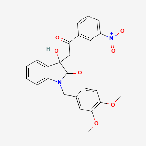 1-(3,4-dimethoxybenzyl)-3-hydroxy-3-[2-(3-nitrophenyl)-2-oxoethyl]-1,3-dihydro-2H-indol-2-one
