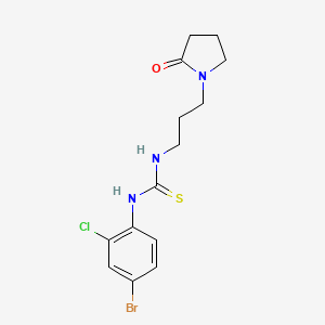 molecular formula C14H17BrClN3OS B4118919 N-(4-bromo-2-chlorophenyl)-N'-[3-(2-oxo-1-pyrrolidinyl)propyl]thiourea 