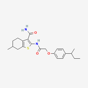 molecular formula C22H28N2O3S B4118924 2-{[(4-sec-butylphenoxy)acetyl]amino}-6-methyl-4,5,6,7-tetrahydro-1-benzothiophene-3-carboxamide 