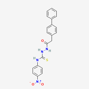molecular formula C21H18N4O3S B4118927 2-(4-biphenylylacetyl)-N-(4-nitrophenyl)hydrazinecarbothioamide 