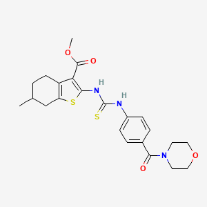 molecular formula C23H27N3O4S2 B4118938 methyl 6-methyl-2-[({[4-(4-morpholinylcarbonyl)phenyl]amino}carbonothioyl)amino]-4,5,6,7-tetrahydro-1-benzothiophene-3-carboxylate 