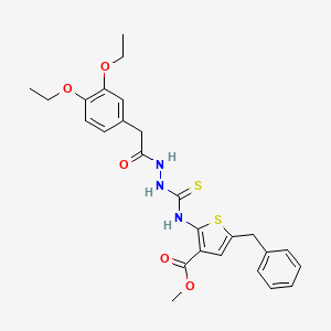molecular formula C26H29N3O5S2 B4118952 methyl 5-benzyl-2-[({2-[(3,4-diethoxyphenyl)acetyl]hydrazino}carbonothioyl)amino]-3-thiophenecarboxylate 