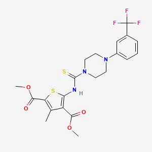 molecular formula C21H22F3N3O4S2 B4118973 dimethyl 3-methyl-5-[({4-[3-(trifluoromethyl)phenyl]-1-piperazinyl}carbonothioyl)amino]-2,4-thiophenedicarboxylate 