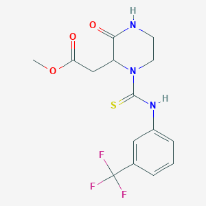 molecular formula C15H16F3N3O3S B4118994 methyl [3-oxo-1-({[3-(trifluoromethyl)phenyl]amino}carbonothioyl)-2-piperazinyl]acetate CAS No. 4903-83-7