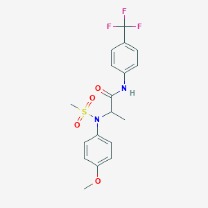 molecular formula C18H19F3N2O4S B4118995 N~2~-(4-methoxyphenyl)-N~2~-(methylsulfonyl)-N~1~-[4-(trifluoromethyl)phenyl]alaninamide 