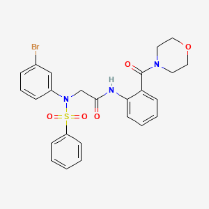 molecular formula C25H24BrN3O5S B4119012 N~2~-(3-bromophenyl)-N~1~-[2-(4-morpholinylcarbonyl)phenyl]-N~2~-(phenylsulfonyl)glycinamide 