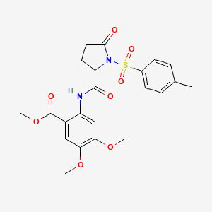 molecular formula C22H24N2O8S B4119016 methyl 4,5-dimethoxy-2-({1-[(4-methylphenyl)sulfonyl]-5-oxoprolyl}amino)benzoate 