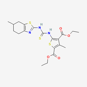 diethyl 3-methyl-5-({[(6-methyl-4,5,6,7-tetrahydro-1,3-benzothiazol-2-yl)amino]carbonothioyl}amino)-2,4-thiophenedicarboxylate