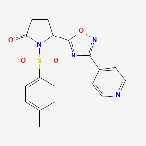 molecular formula C18H16N4O4S B4119045 1-[(4-methylphenyl)sulfonyl]-5-[3-(4-pyridinyl)-1,2,4-oxadiazol-5-yl]-2-pyrrolidinone 