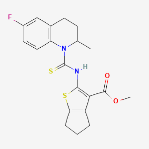 methyl 2-{[(6-fluoro-2-methyl-3,4-dihydro-1(2H)-quinolinyl)carbonothioyl]amino}-5,6-dihydro-4H-cyclopenta[b]thiophene-3-carboxylate